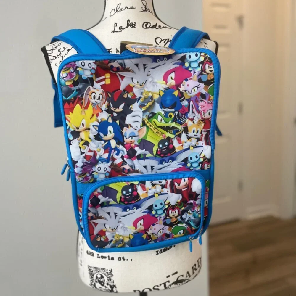 SONIC THE‎ HEDGEHOG LAPTOP BACKPACK AND GAME CASE GAMER GAMING VERSATILE ICONIC